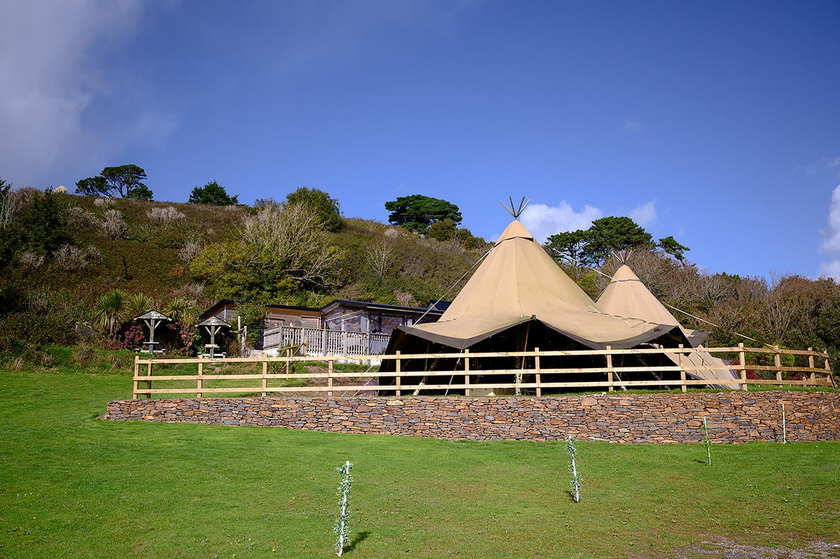 Wedding marquees in Cornwall at Talland Bay near Looe