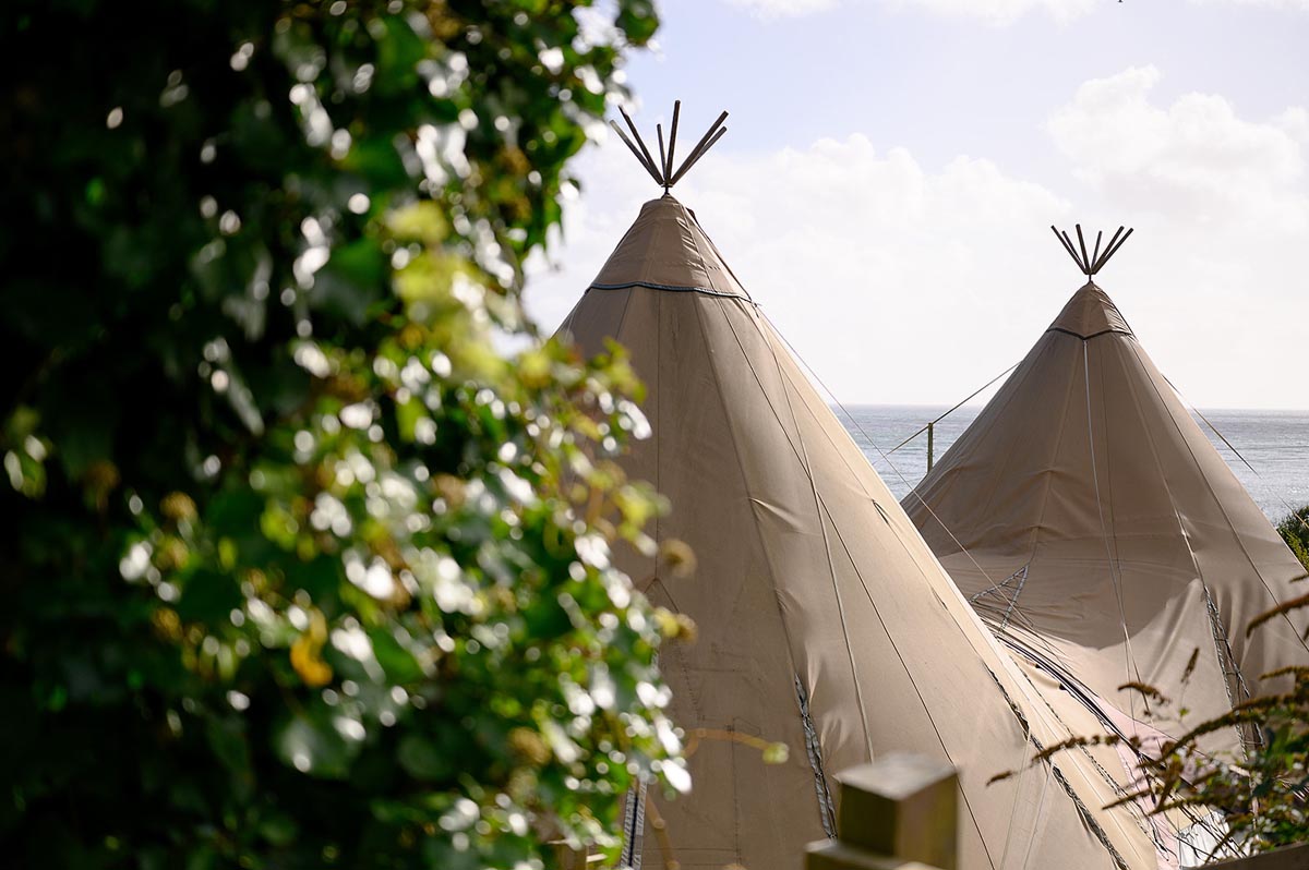 Wedding marquees in Cornwall at Talland Bay near Looe