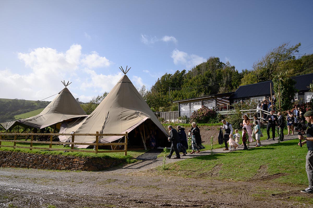 Wedding marquees in Cornwall at Talland Bay near Looe